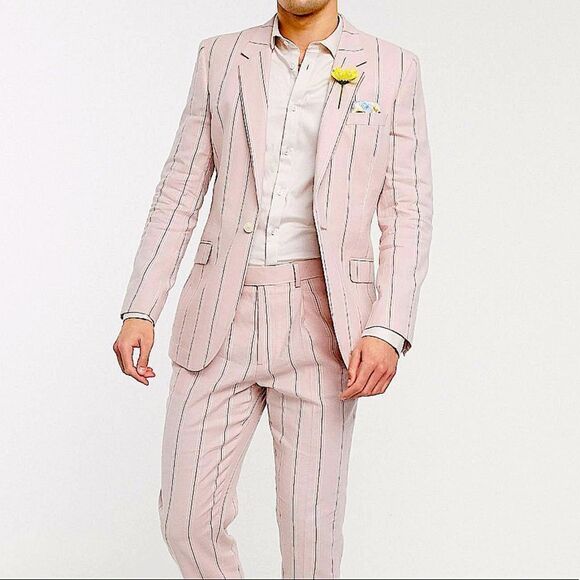 Pink Striped Linen Suit - Picture 3 of 8